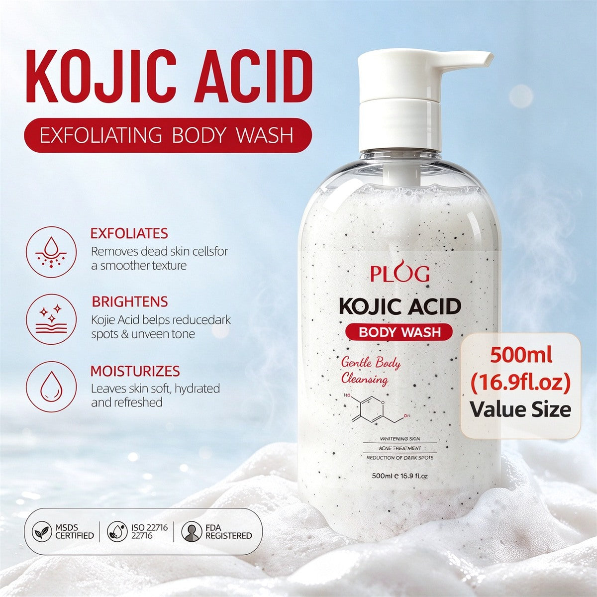 PLOG Kojic Acid Exfoliating Body Wash — view 3